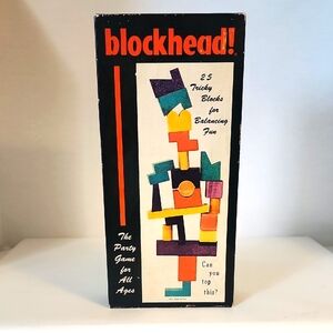 Vintage BLOCKHEAD Game 1954 SAALFIELD Are You A BLOCKHEAD? Party Game Wood Block